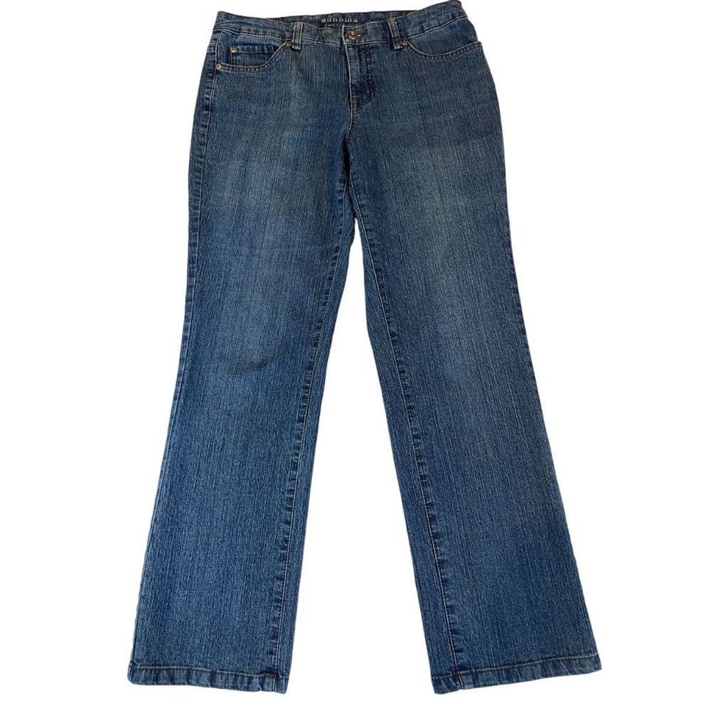Sonoma Life Style Women Jeans Original Straight Mid Rise Stretch Blue SZ 8 Short